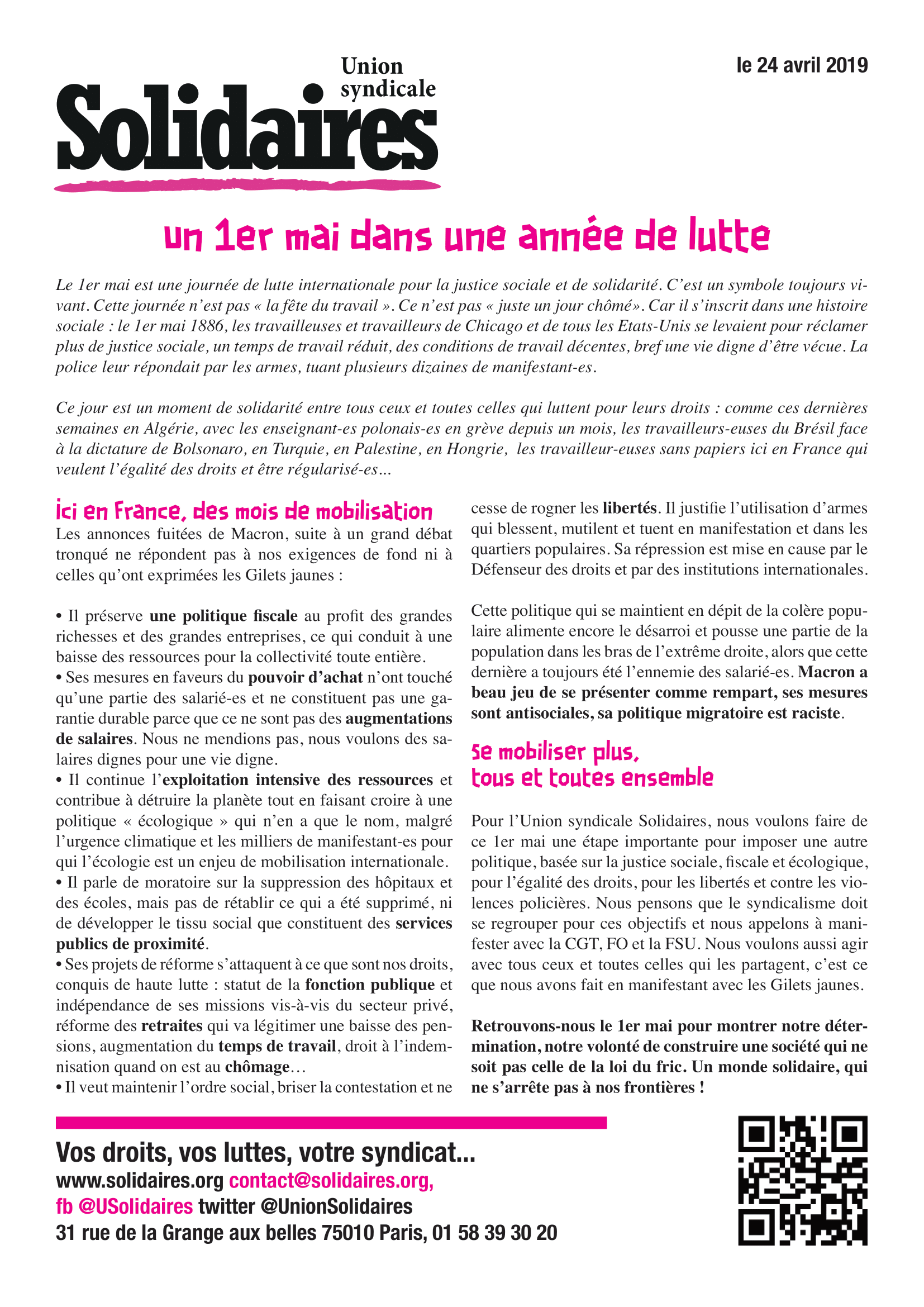 1er mai 2019