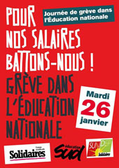 26 janvier : Sud Education 44/ Solidaires Etudiant-e-s Nantes – 2 000 manifestant.es pour des postes, de meilleurs salaires et de meilleures conditions de travail
