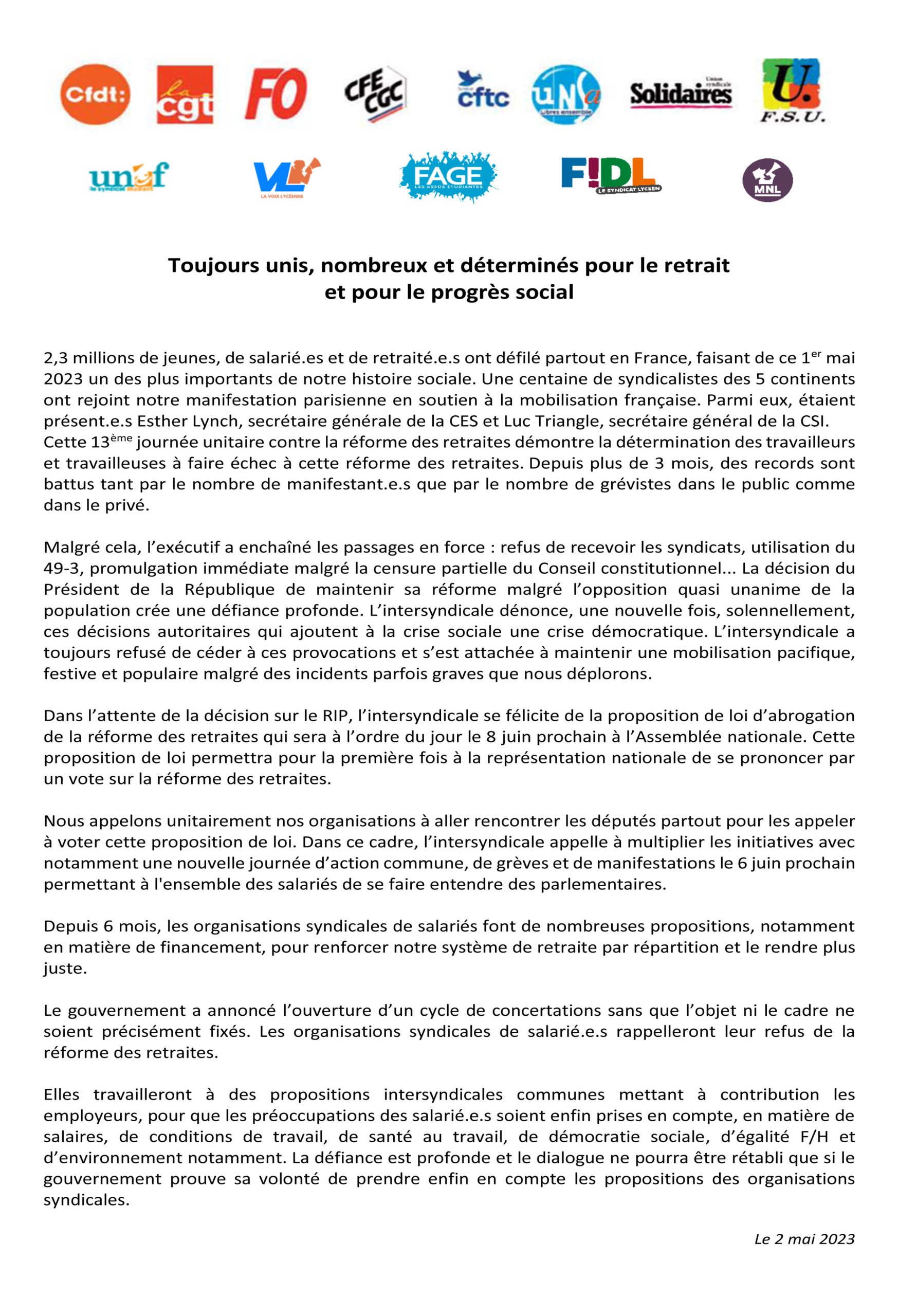 6 juin : toutes et tous dans la rue contre la réforme des retraites !