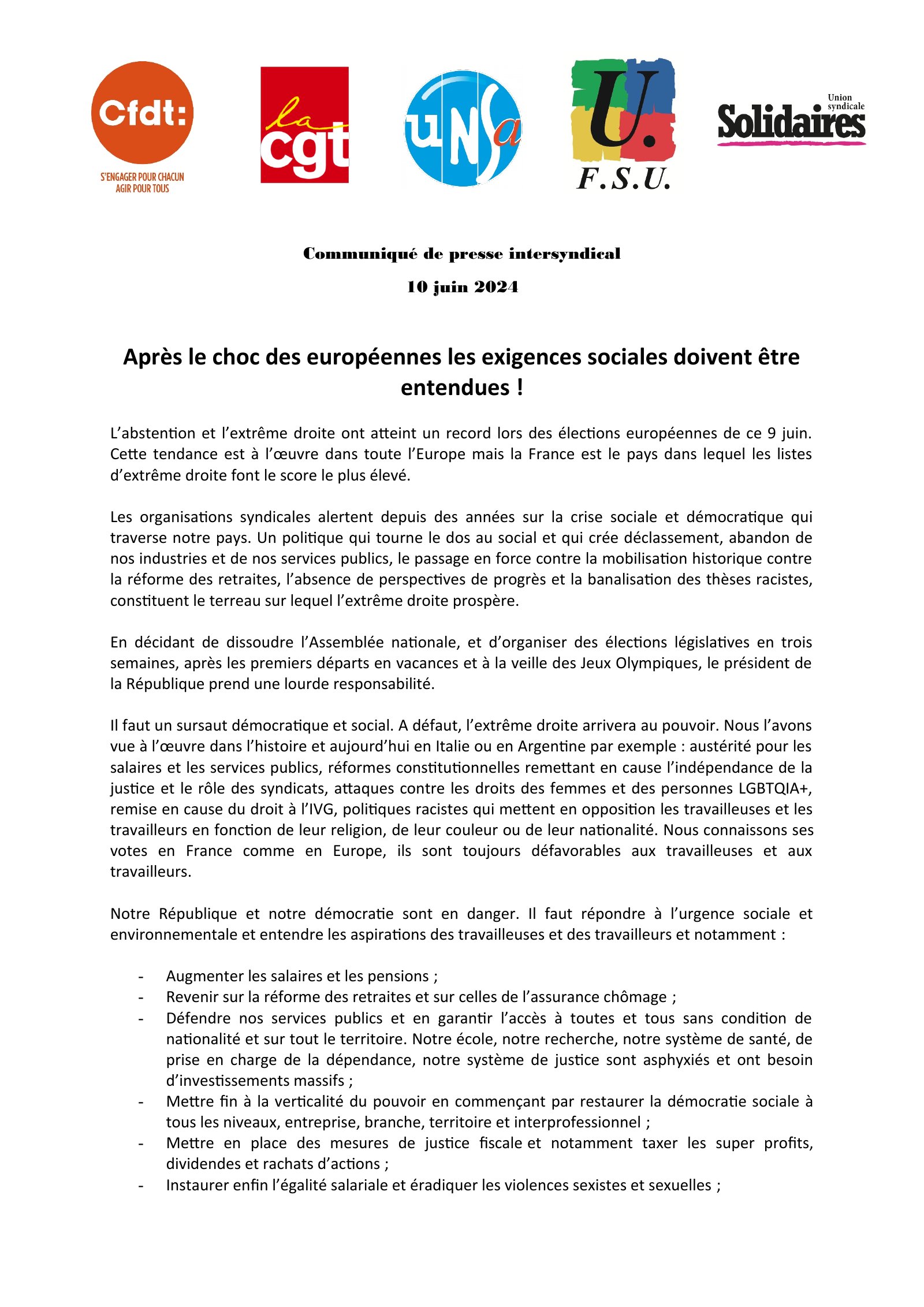 15 juin : Manifestation contre l’extrême droite !