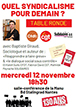 12 novembre – Table ronde : Quel syndicalisme pour demain ?