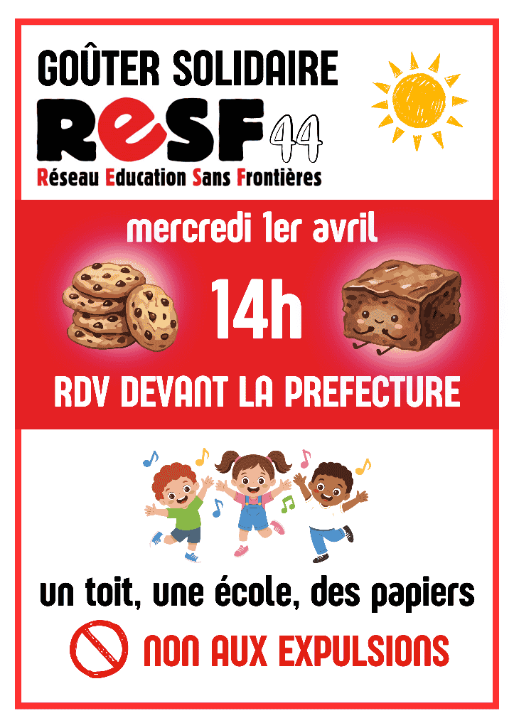1er avril – fin de la trêve hivernale – Gouter solidaire